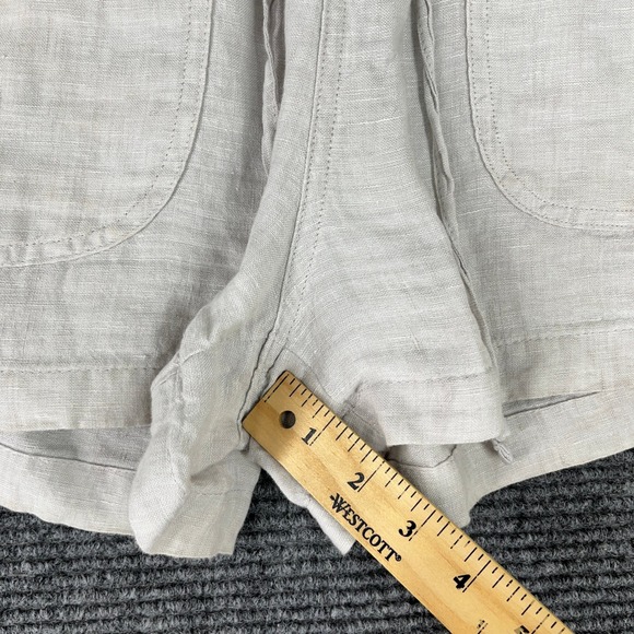 C&C California Linen Drawstring Waist Front Pocket Boyfriend Shorts S Womens - Picture 7 of 10